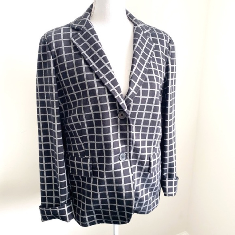 Weekend MaxMara XXL Windowpane Plaid Blazer EUC